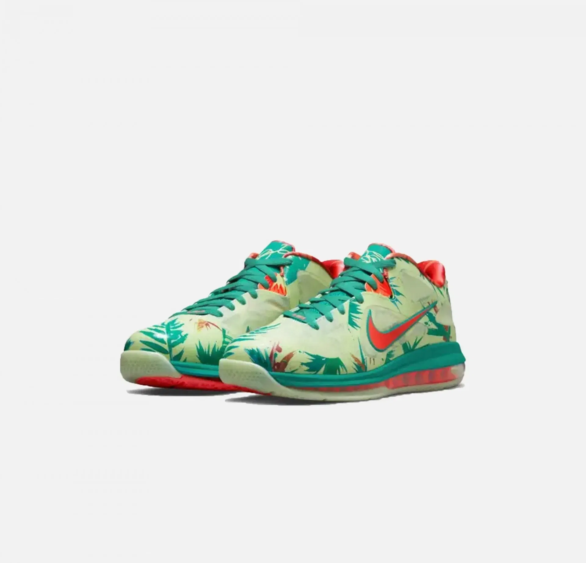 Nike LEBRON IX LOW { WHITE LIME / BRIGHT MANGO