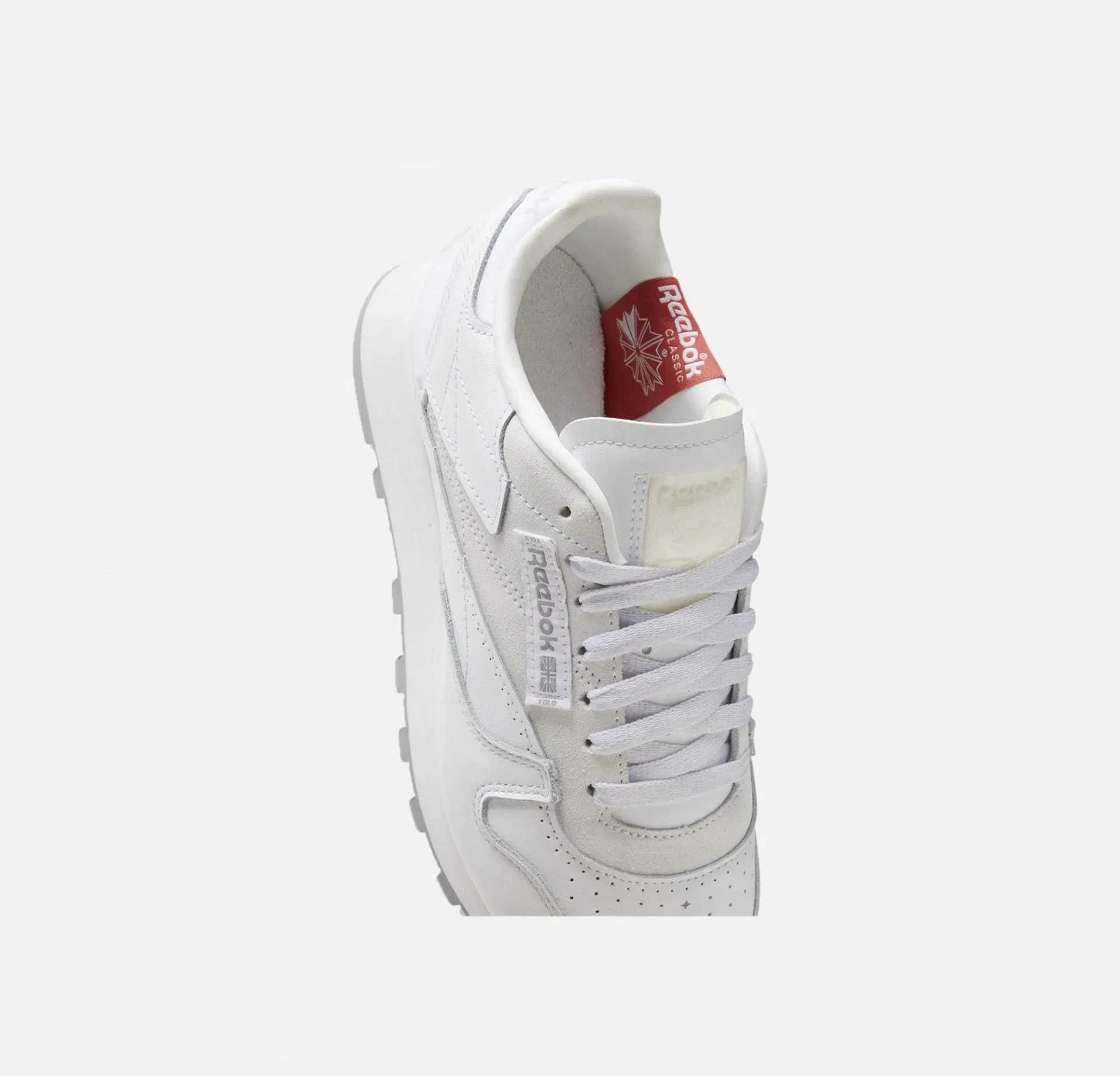 Reebok CLASSIC LEATHER { WHITE / PURE GREY