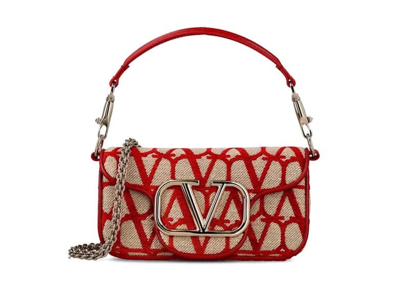 Valentino Valentino VLogo Plaque Foldover Top Shoulder Shoulder Bag Red