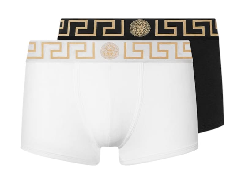 Versace Greca Border Trunks (2-Pack) White/Black