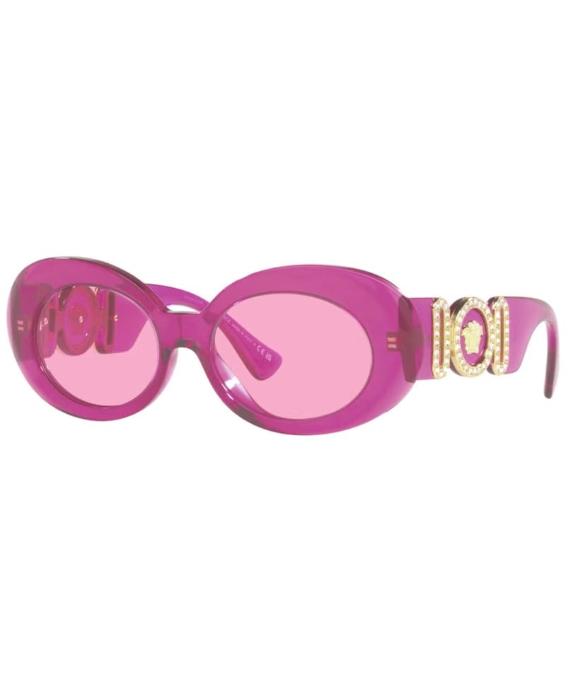Versace Medusa Biggie Oval Sunglasses Transparent Pink (VE4426BU-5334-5-54)