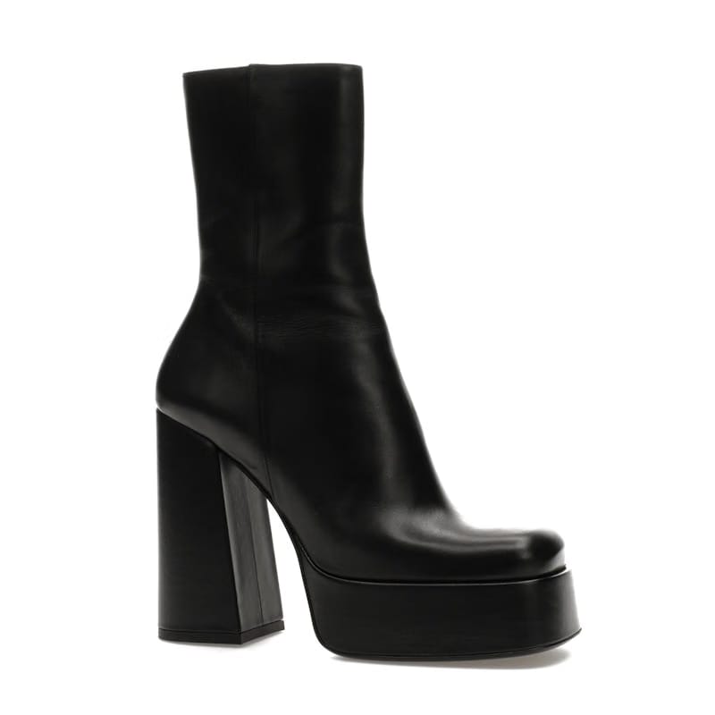 Versace Aevitas 155mm Platform Ankle Boots Black Leather