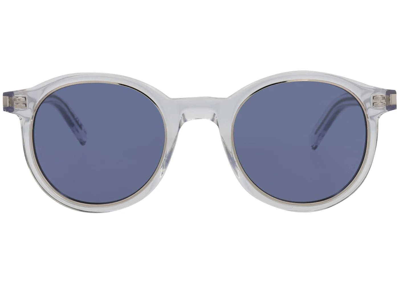 Saint Laurent Round Sunglasses Crystal/Crystal/Blue (SL521RIM-30013255-004)