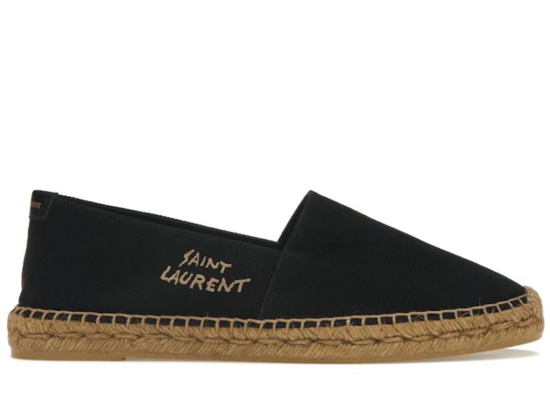 Saint Laurent Embroidered Espadrilles Black