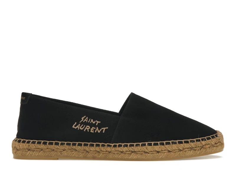 Saint Laurent Embroidered Espadrilles Black