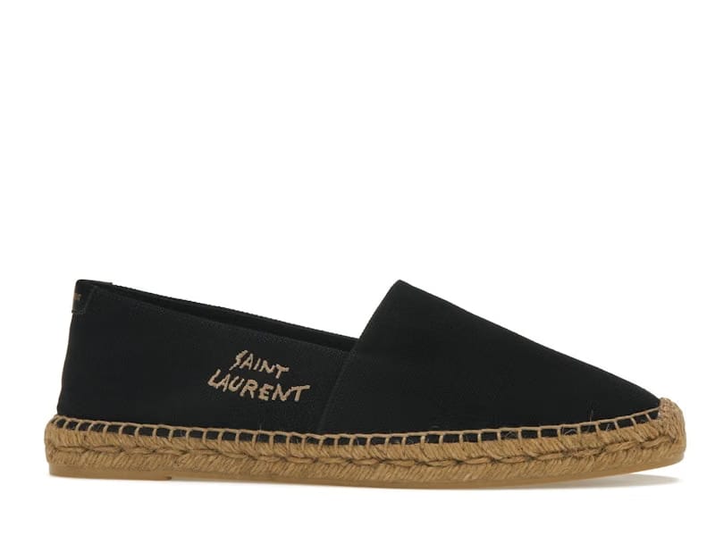 Saint Laurent Embroidered Espadrilles Black