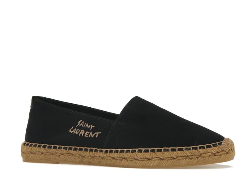 Saint Laurent Embroidered Espadrilles Black