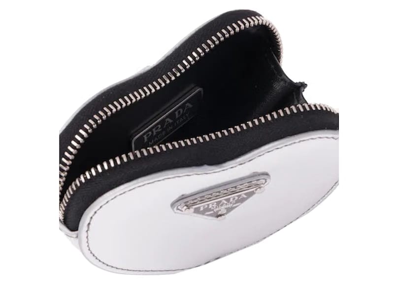 Prada Heart Mini Pouch Silver