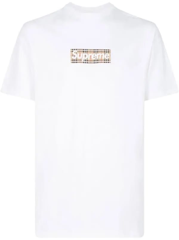 Supreme x Burberry Box Logo White T-Shirt