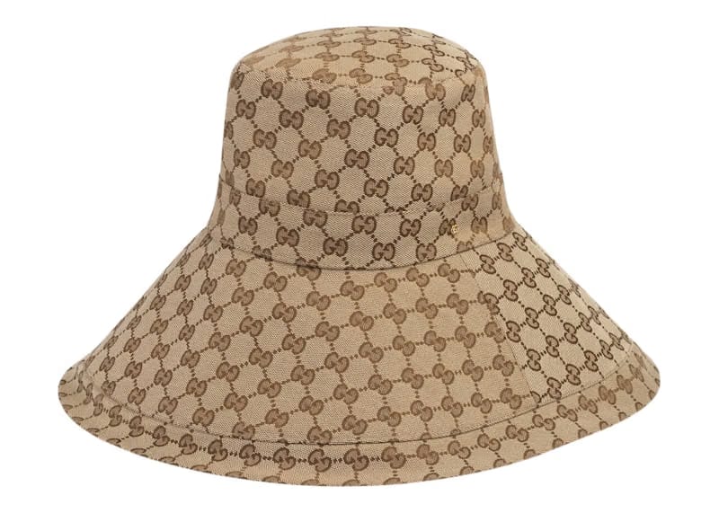 Gucci GG Canvas Wide Brim Hat Beige/Ebony