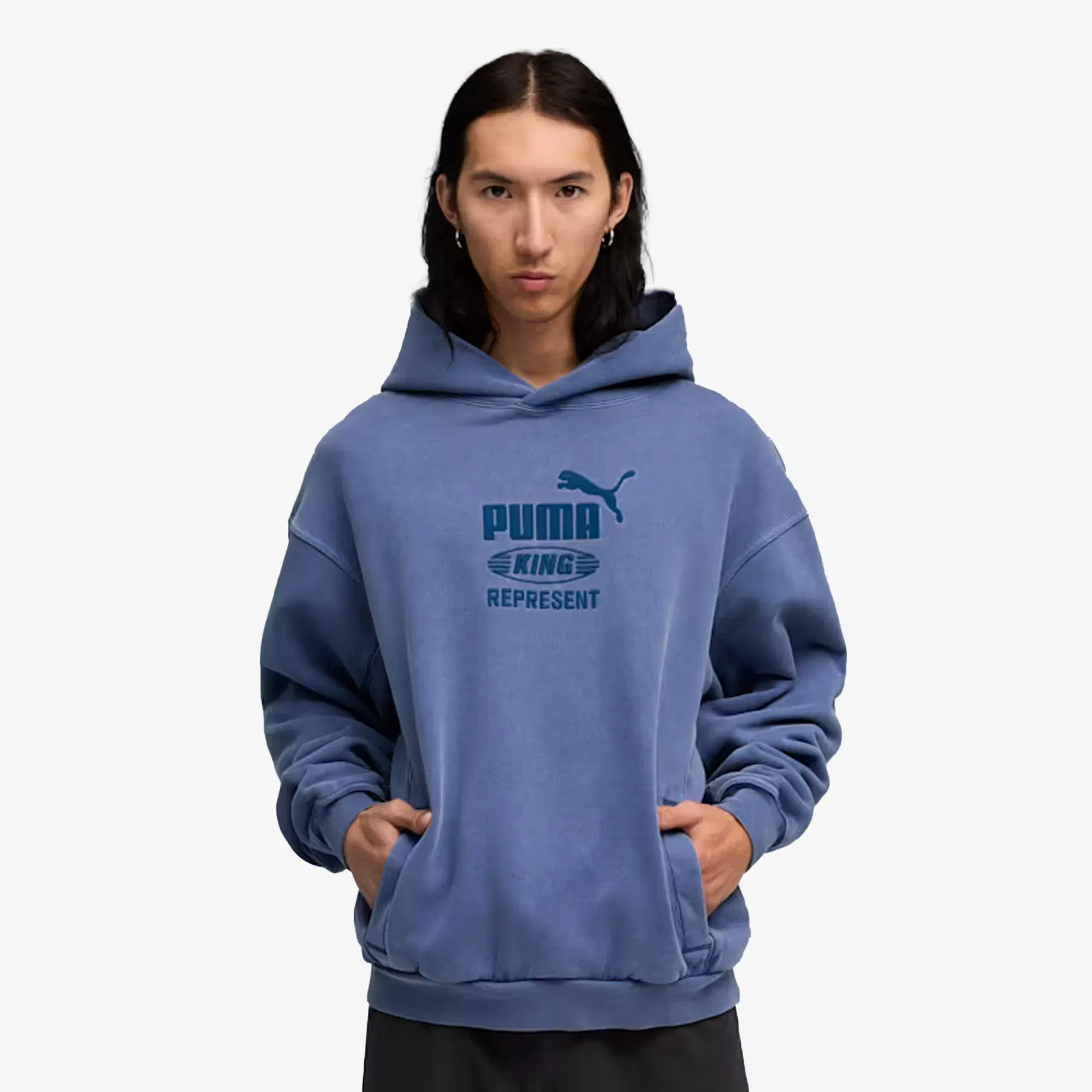 PUMA x REPRESENT OVERSIZED HOODIE { BLUE DUSK