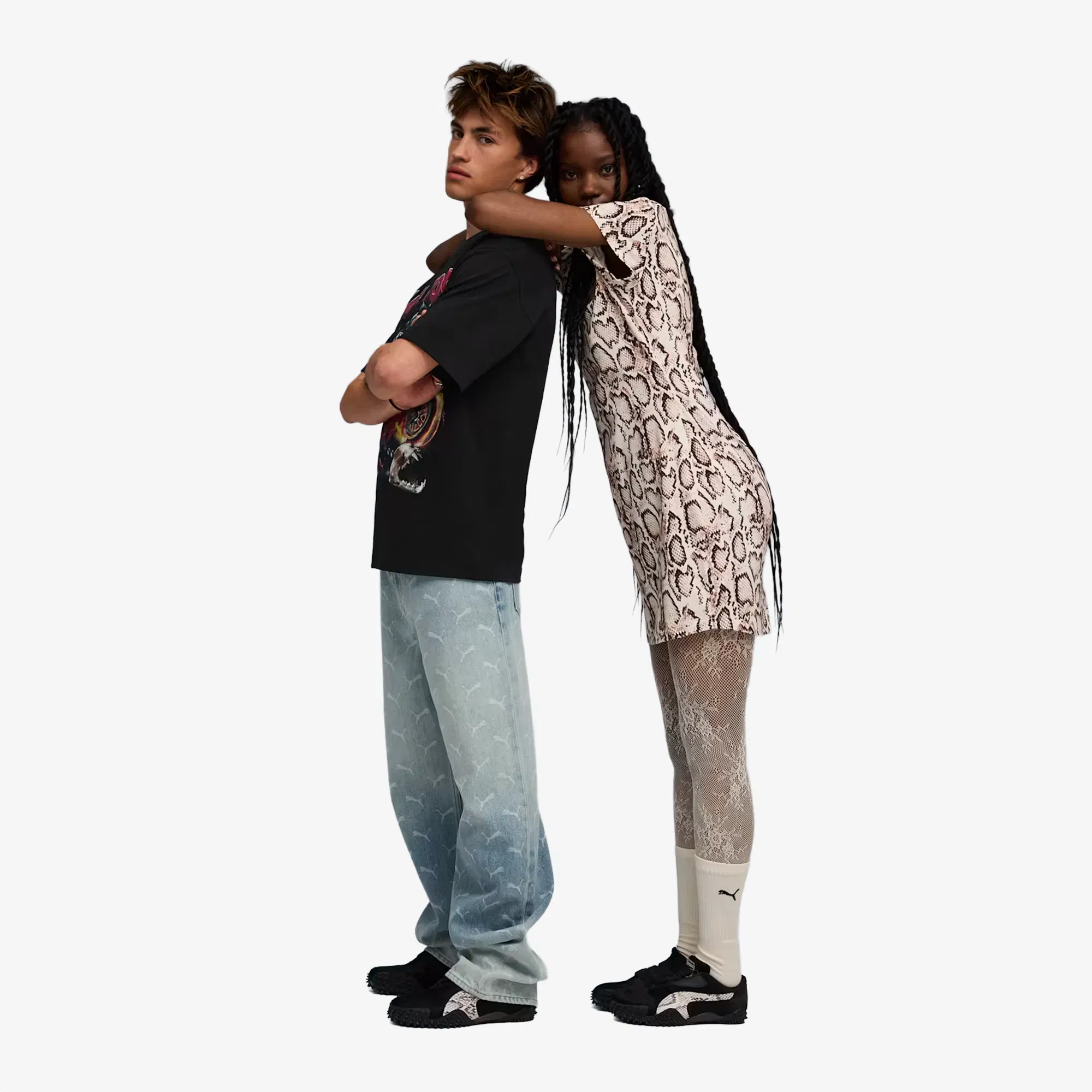 PUMA x A$AP ROCKY SNAKE SKIN FUTBOL DRESS { FROSTED IVORY-AOP