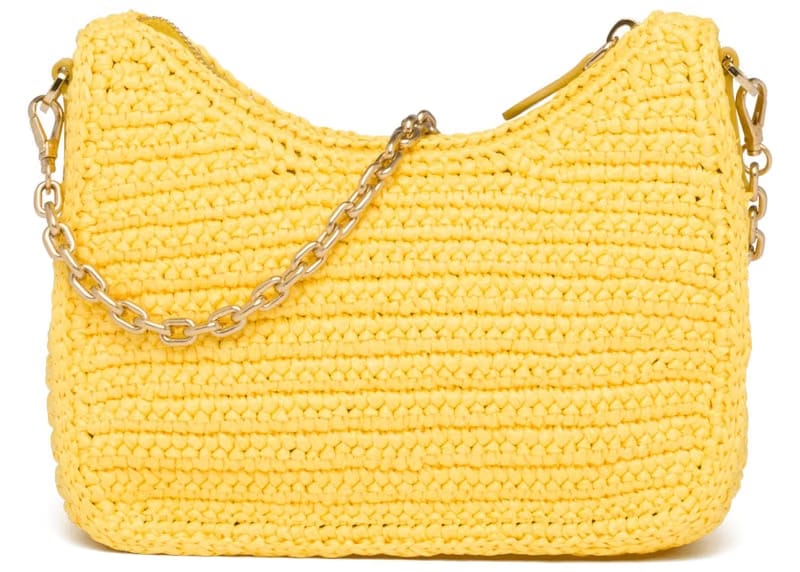 Prada Re-Edition 2005 Raffia Bag Yellow