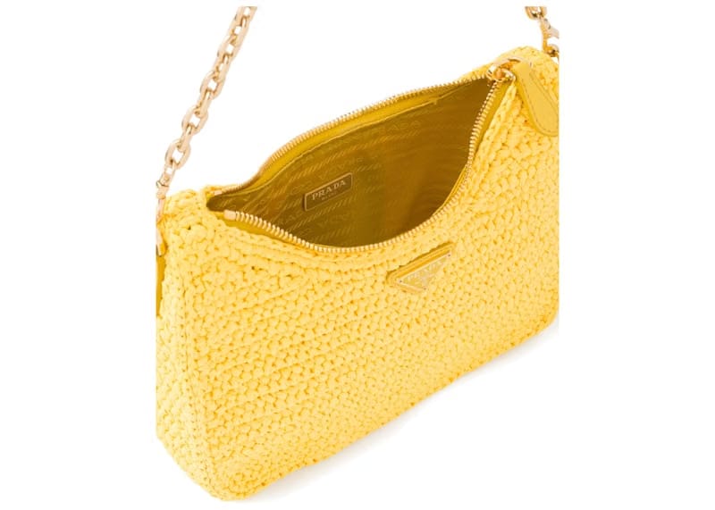 Prada Re-Edition 2005 Raffia Bag Yellow