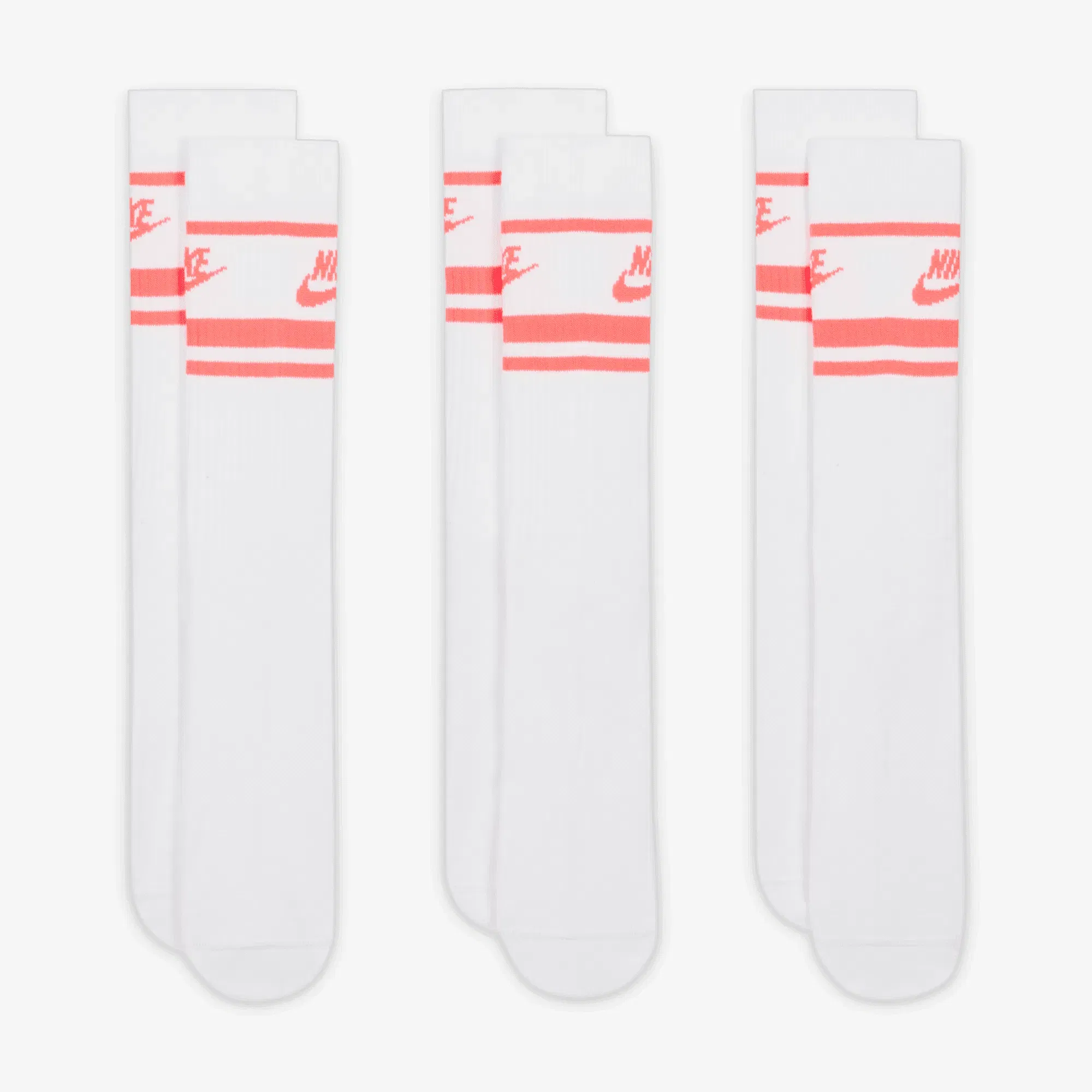 NIKE SPORTSWEAR DRI-FIT EVERYDAY ESSENTIAL { WHITE/HOT PUNCH/HOT PUNCH