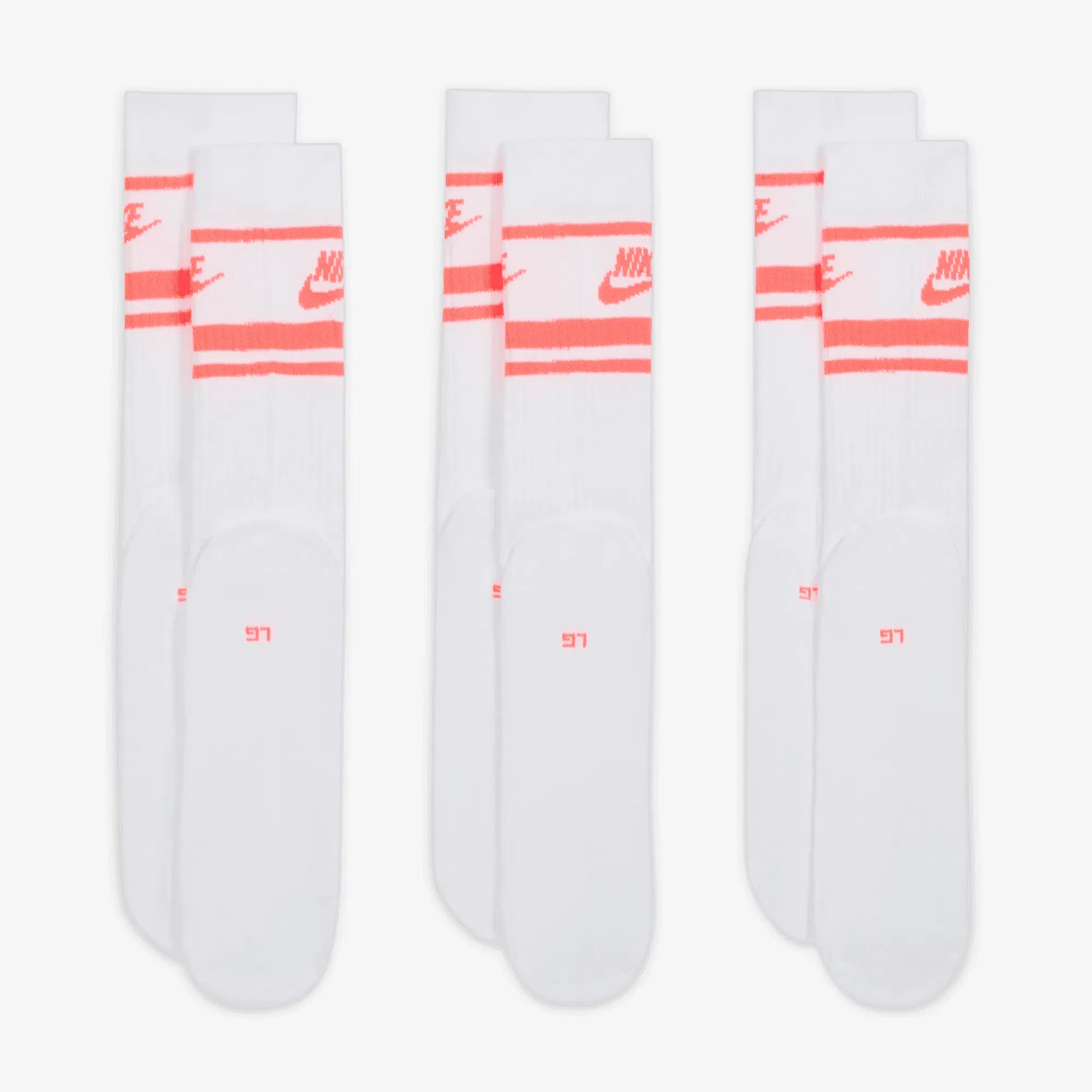 NIKE SPORTSWEAR DRI-FIT EVERYDAY ESSENTIAL { WHITE/HOT PUNCH/HOT PUNCH