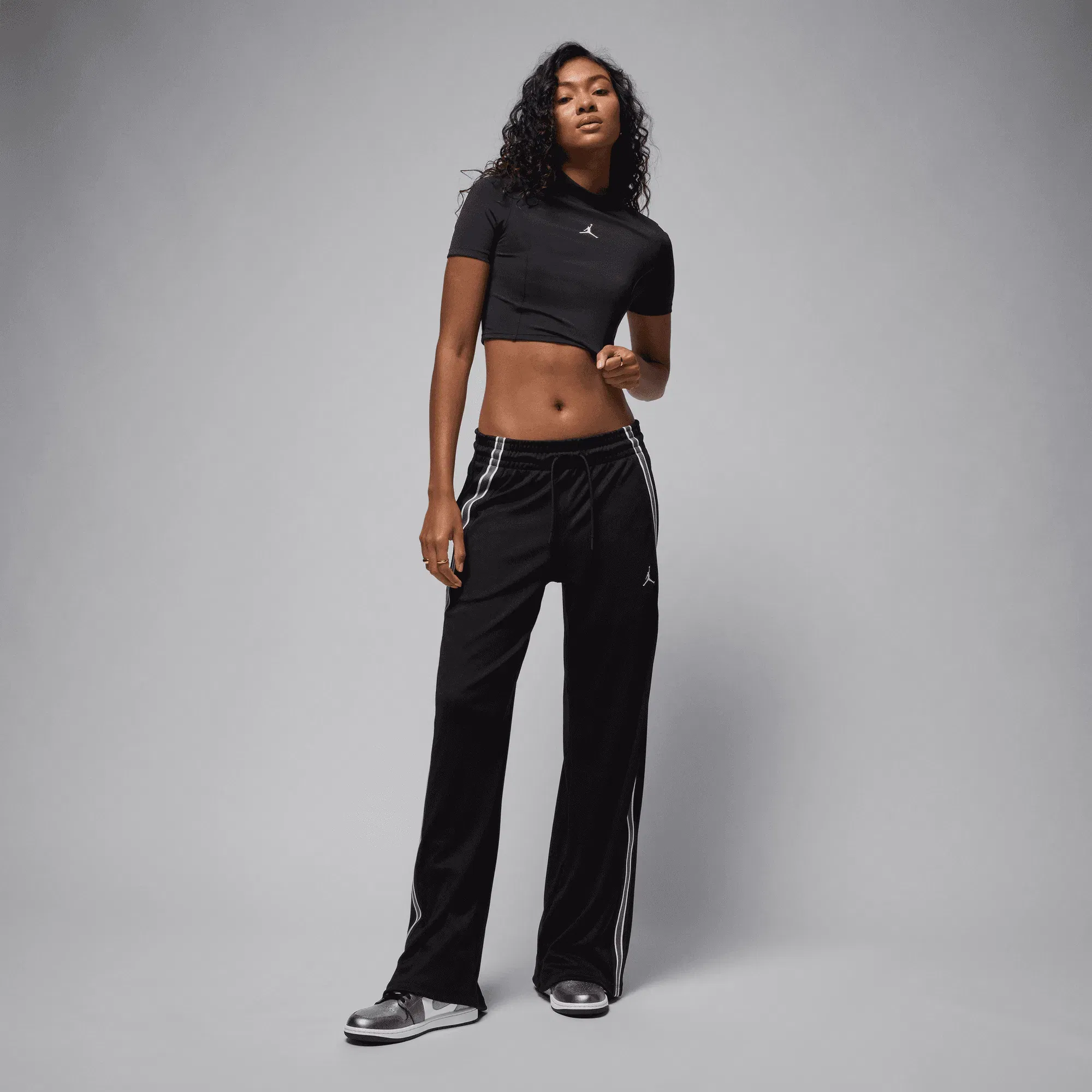 JORDAN BROOKLYN TRACK PANTS { BLACK/SAIL