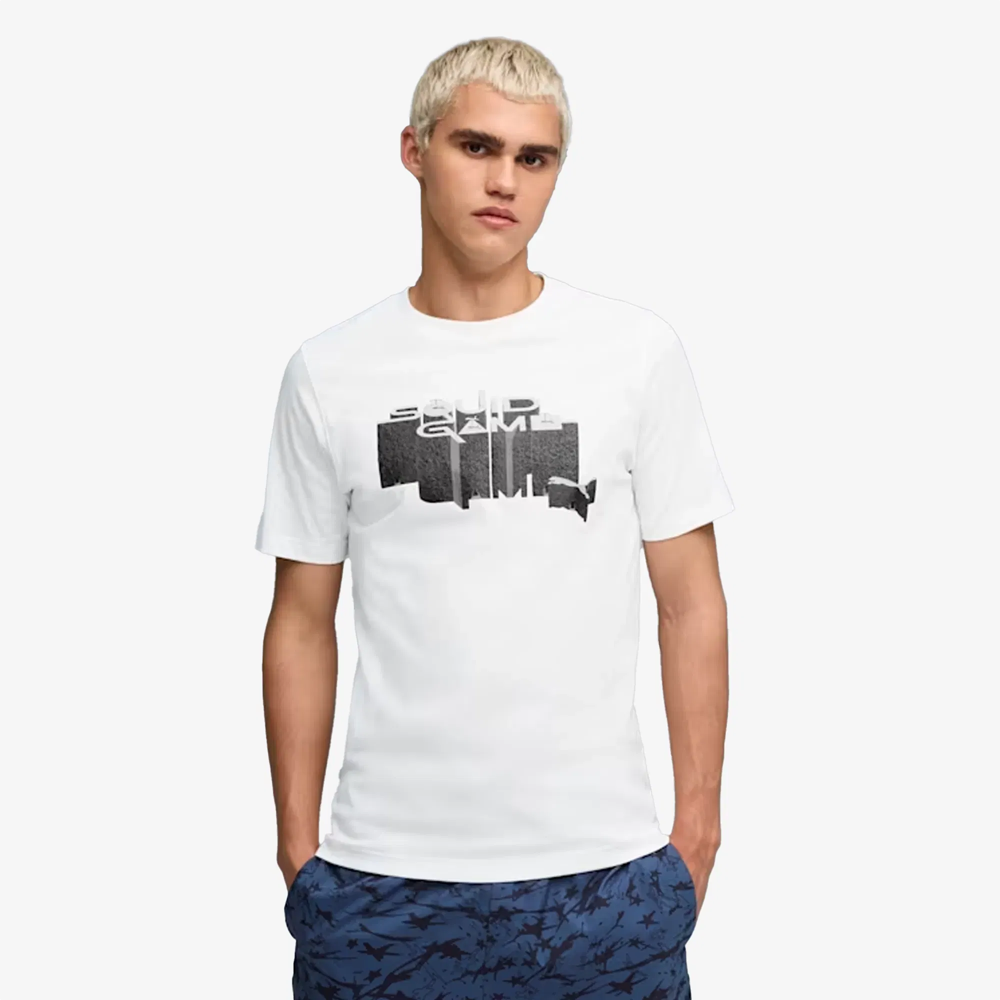 PUMA X SQUID GAME GRAPHIC GLOW T-SHIRT { WHITE