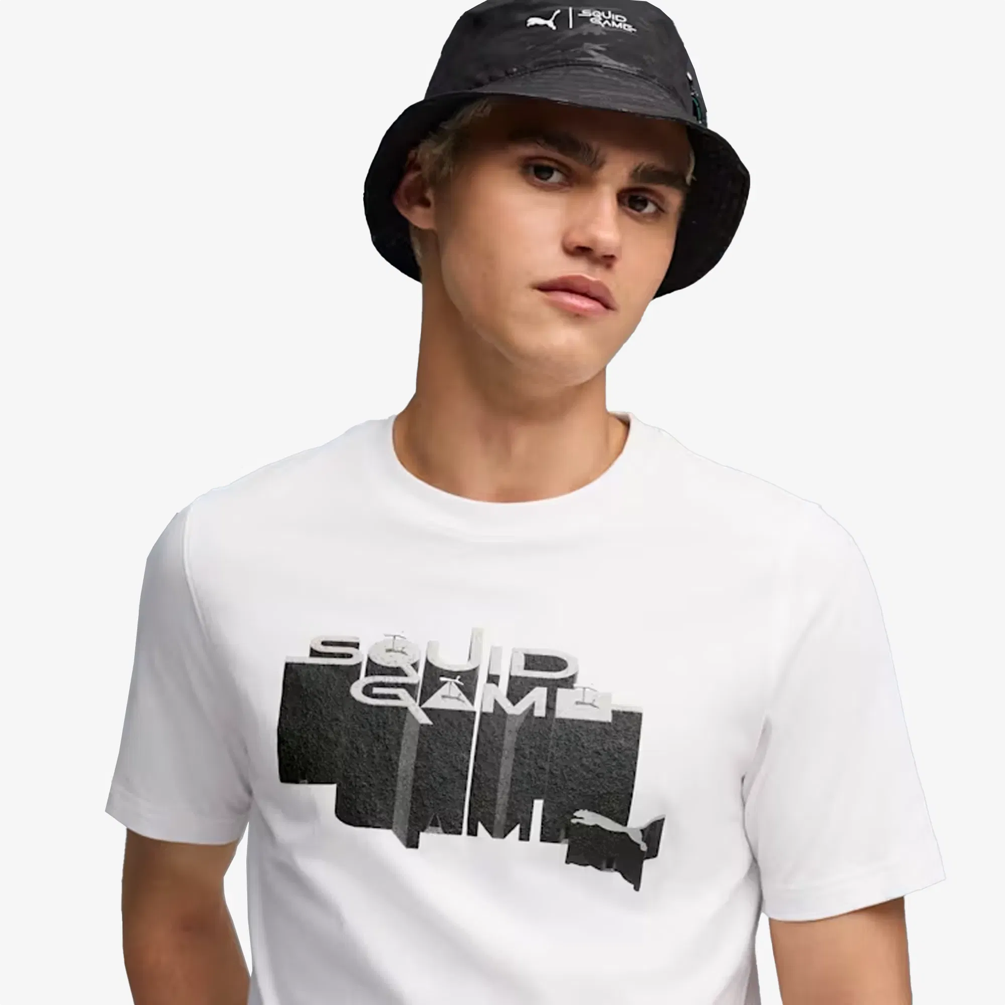 PUMA X SQUID GAME GRAPHIC GLOW T-SHIRT { WHITE