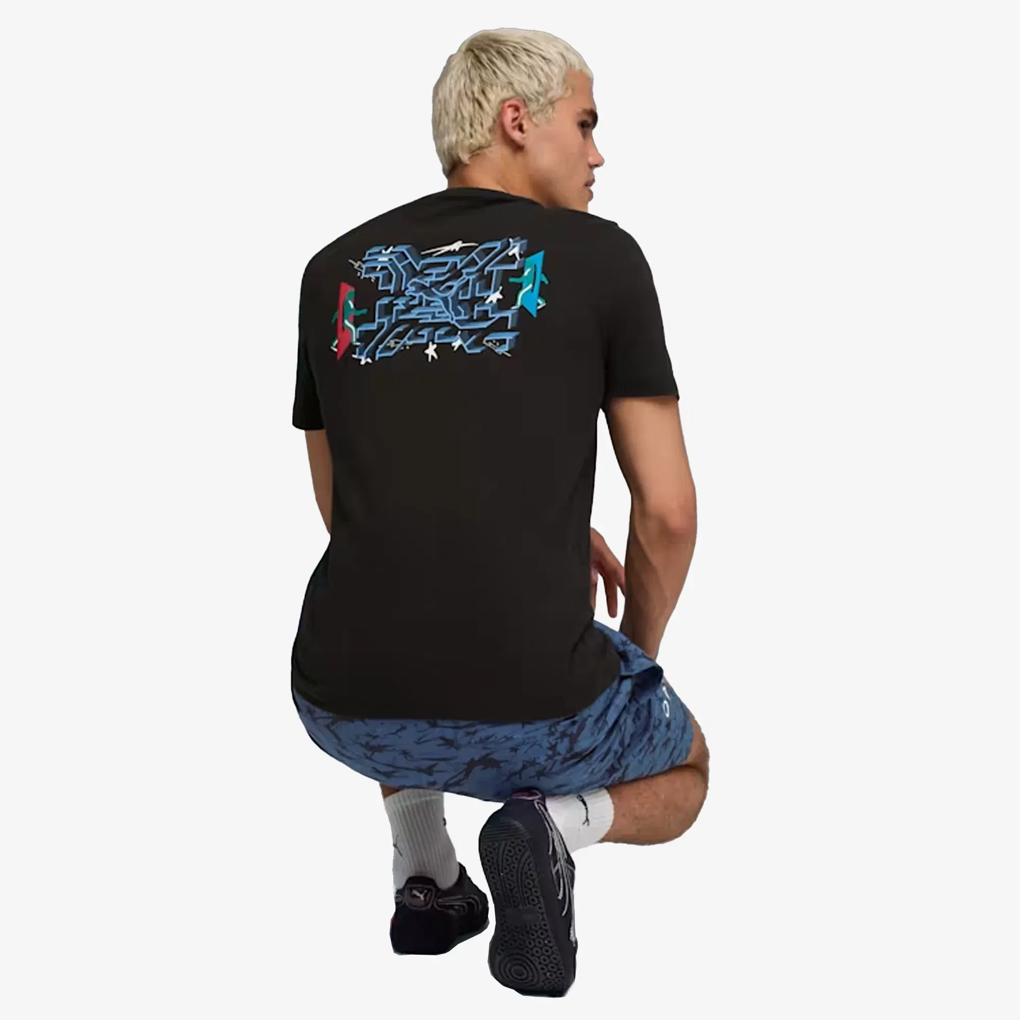 PUMA X SQUID GAME GRAPHIC GLOW T-SHIRT { BLACK