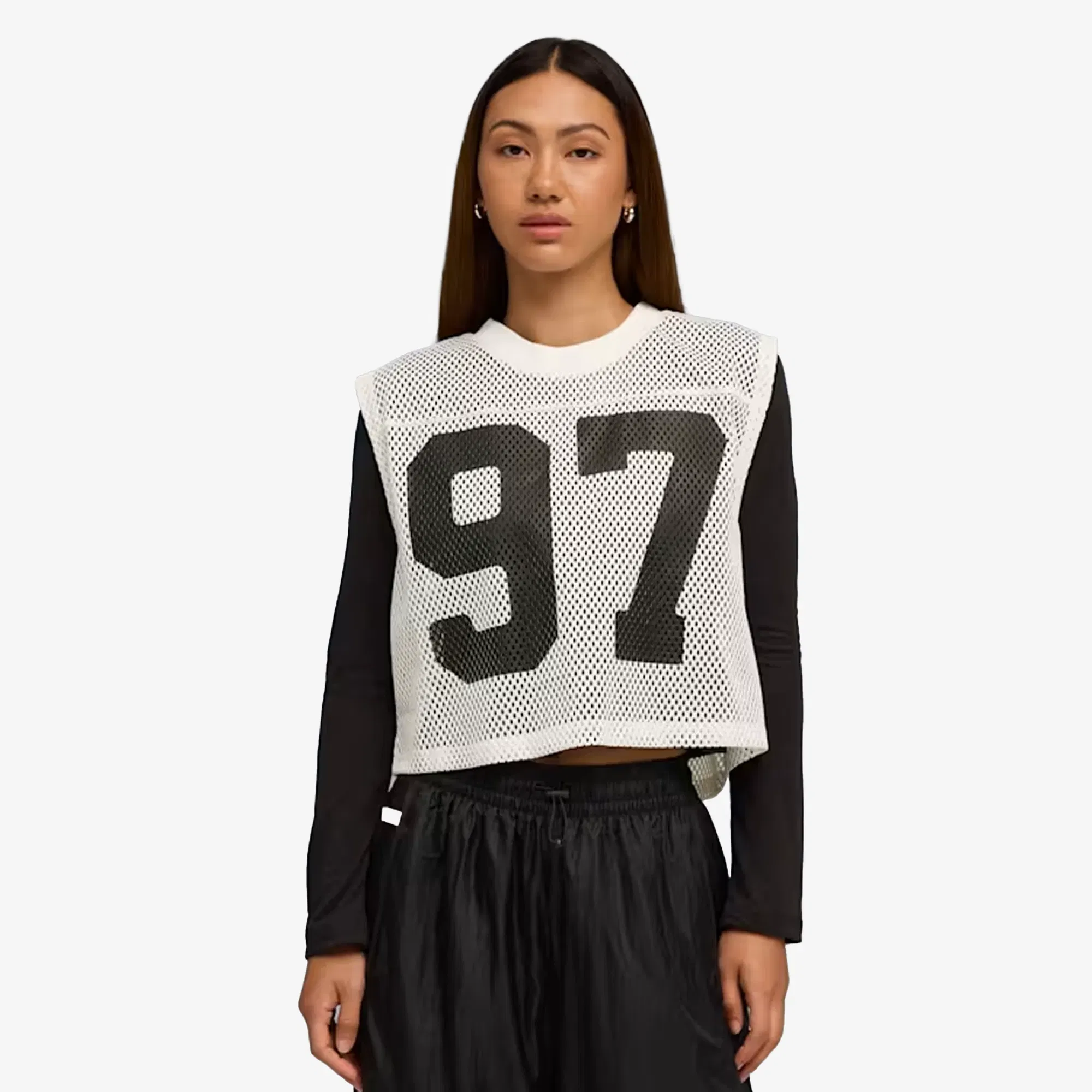 PUMA x ROSÉ RELAXED MESH TOP { WARM WHITE