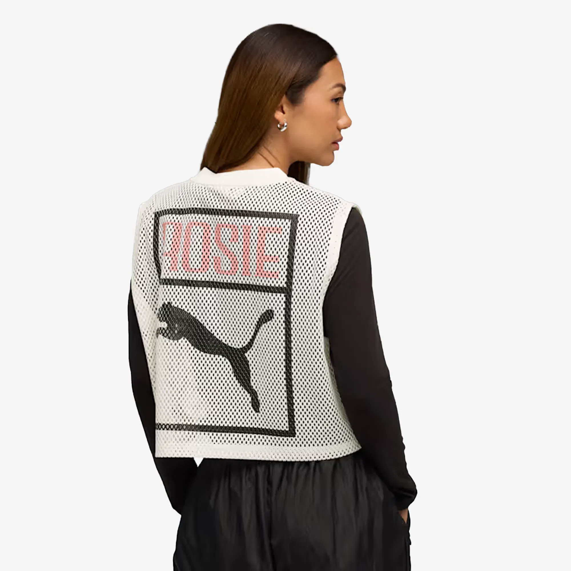 PUMA x ROSÉ RELAXED MESH TOP { WARM WHITE