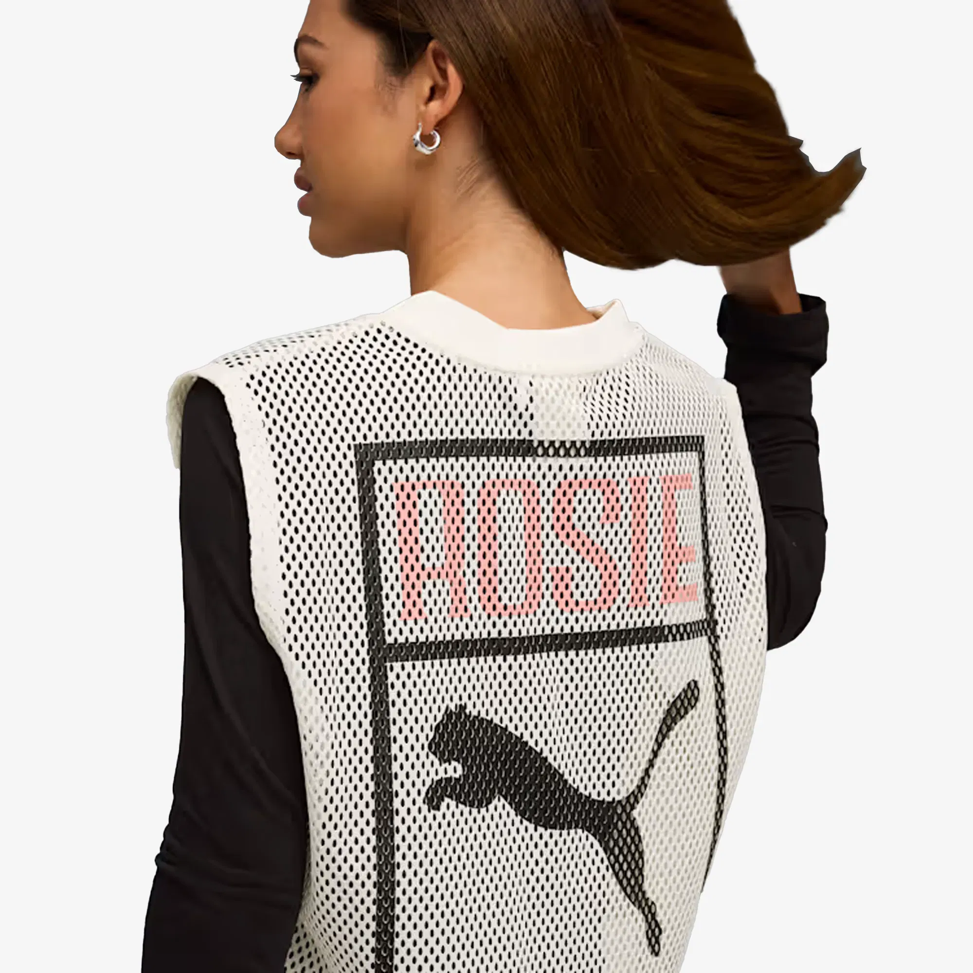 PUMA x ROSÉ RELAXED MESH TOP { WARM WHITE