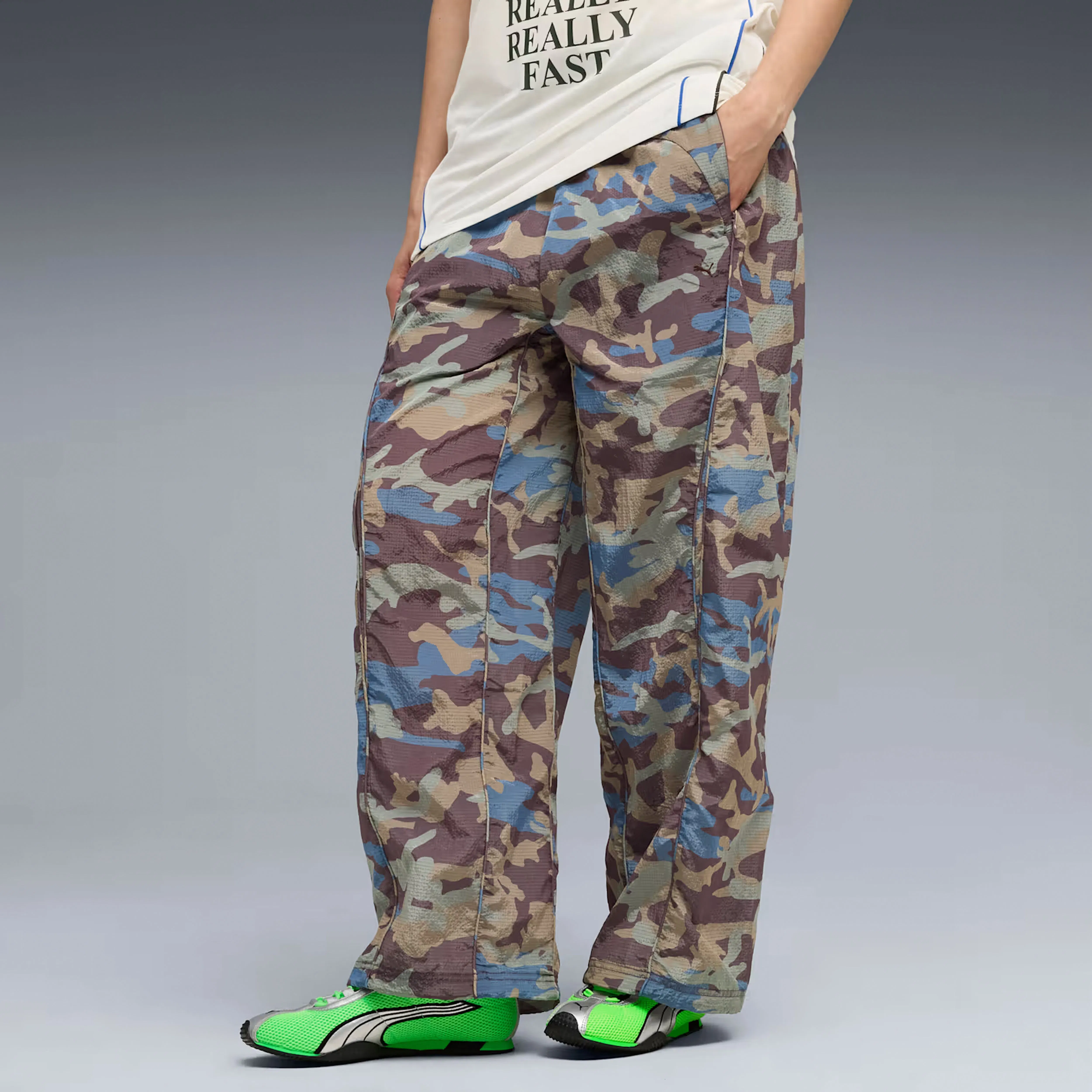 Puma CLRT ALL-OVER PRINT RIPSTOP PANTS { RAISIN