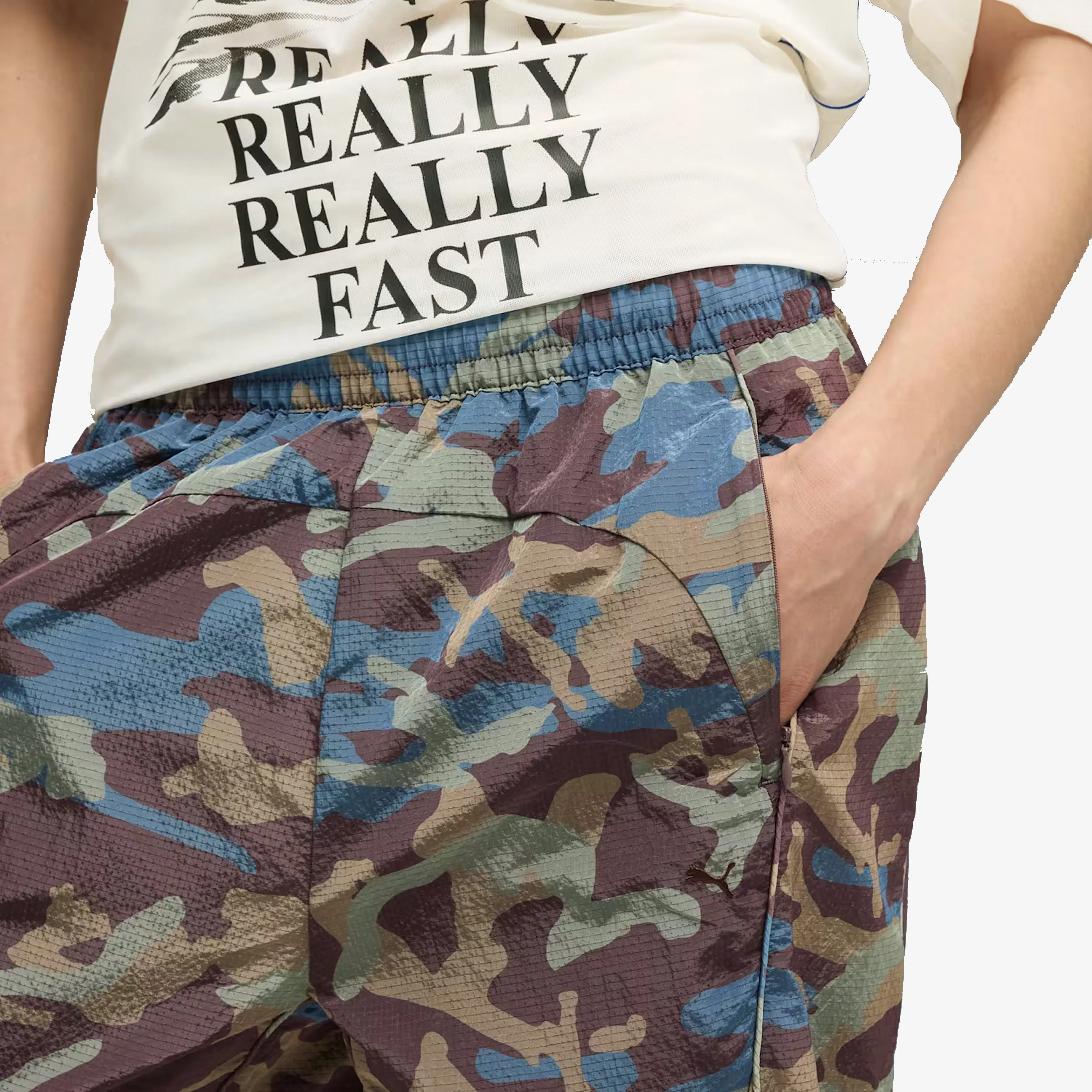 Puma CLRT ALL-OVER PRINT RIPSTOP PANTS { RAISIN