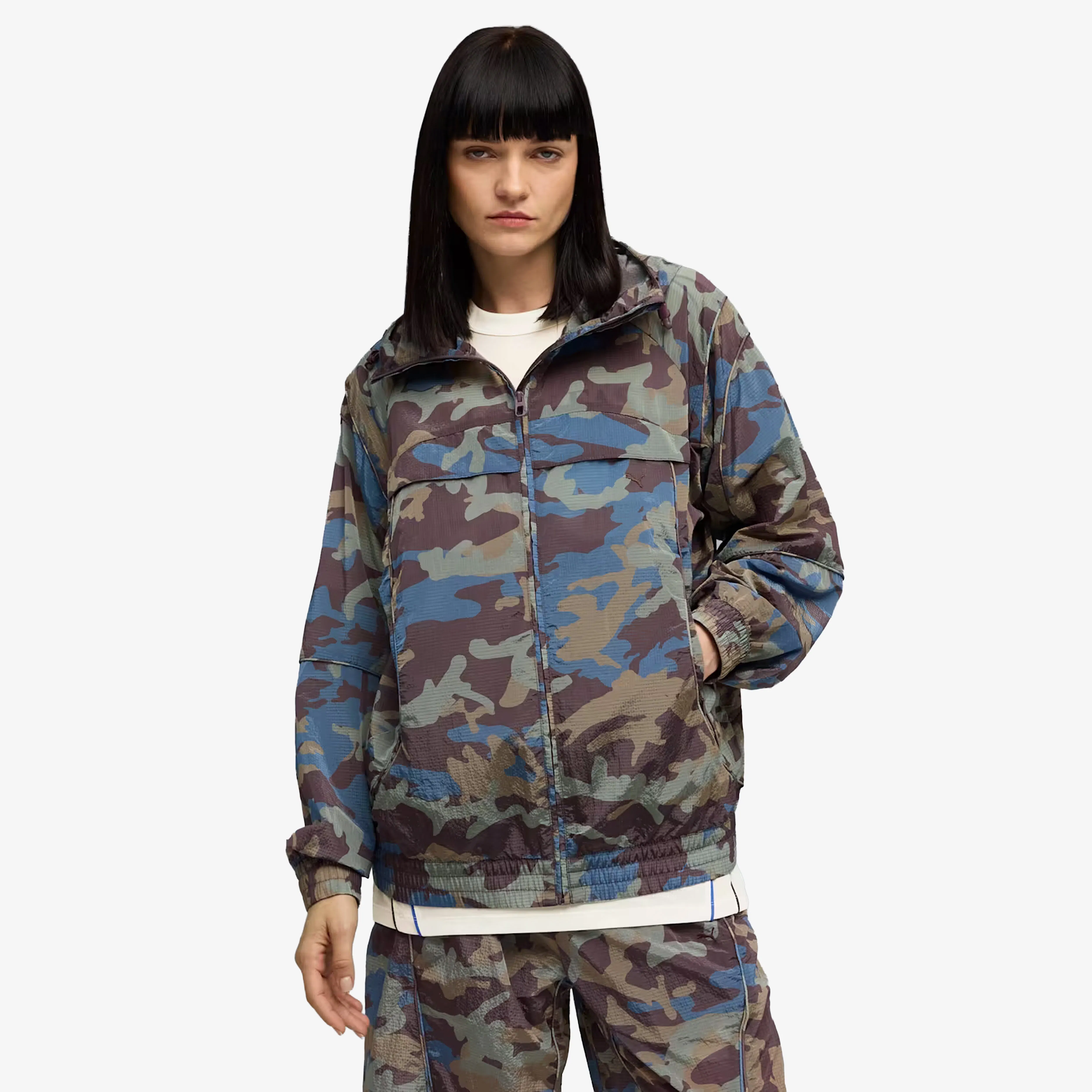 PUMA CLRT ALL-OVER PRINT RIPSTOP JACKET UNISEX { RAISIN