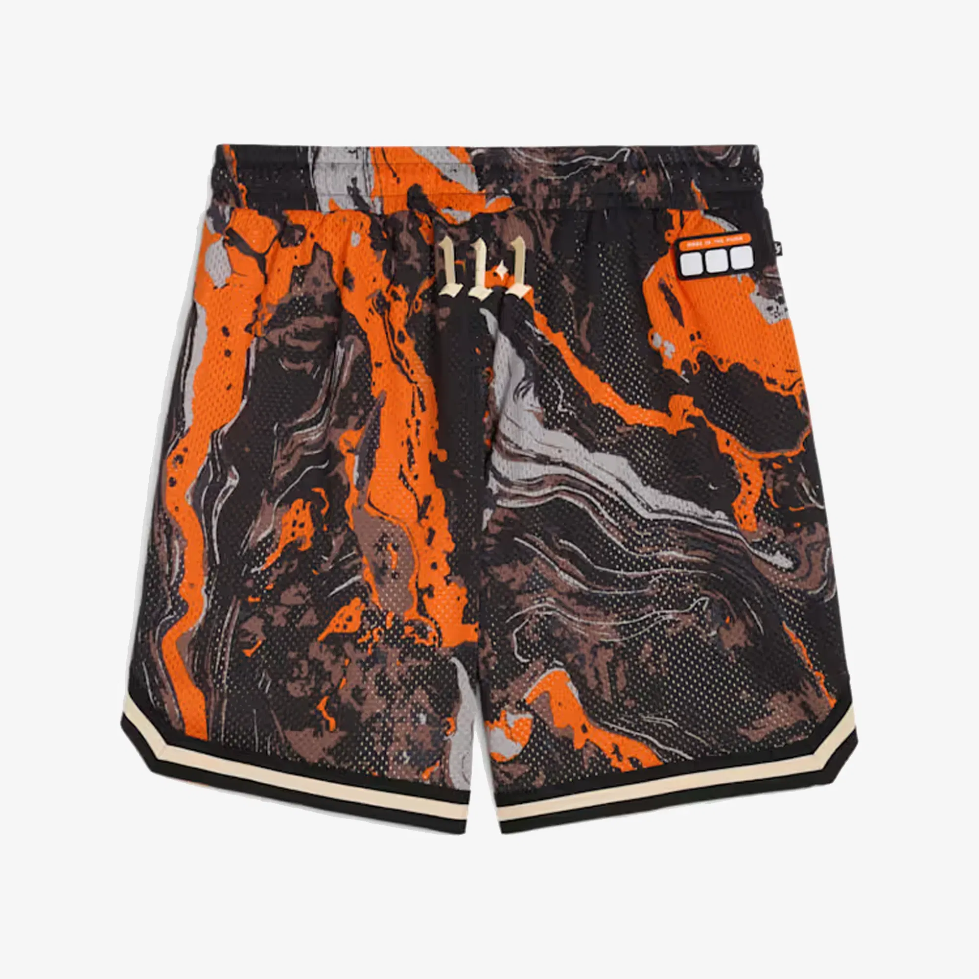 PUMA LAFRANCÉ HEEM ALL-OVER PRINT 6" SHORTS { ORANGE GLO-AOP