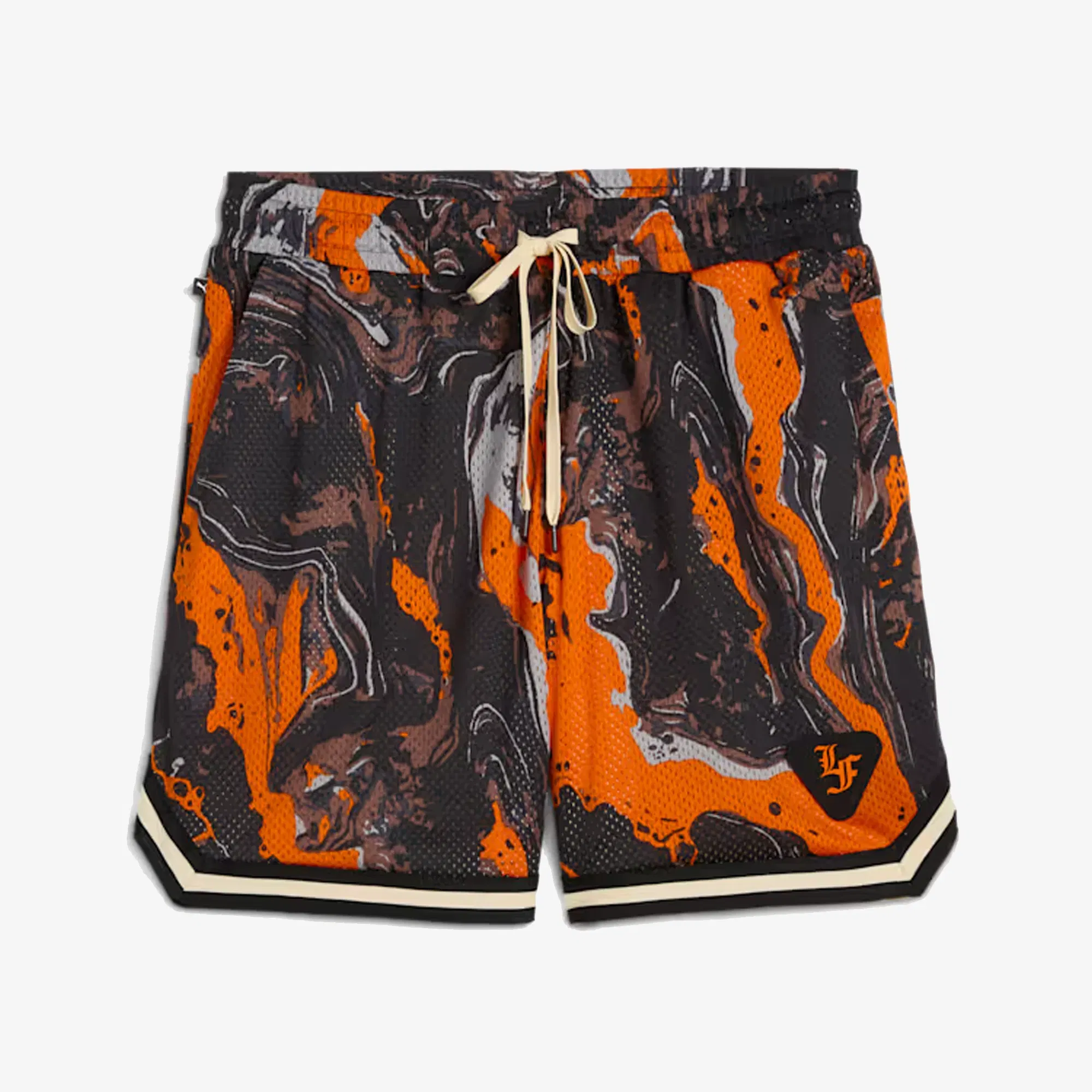 PUMA LAFRANCÉ HEEM ALL-OVER PRINT 6" SHORTS { ORANGE GLO-AOP