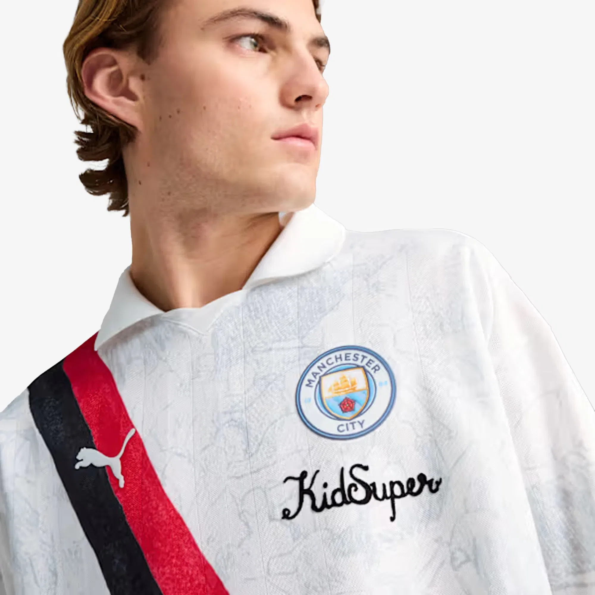 PUMA KIDSUPER x MANCHESTER CITY RETRO SHIRT { PUMA WHITE-BLACK