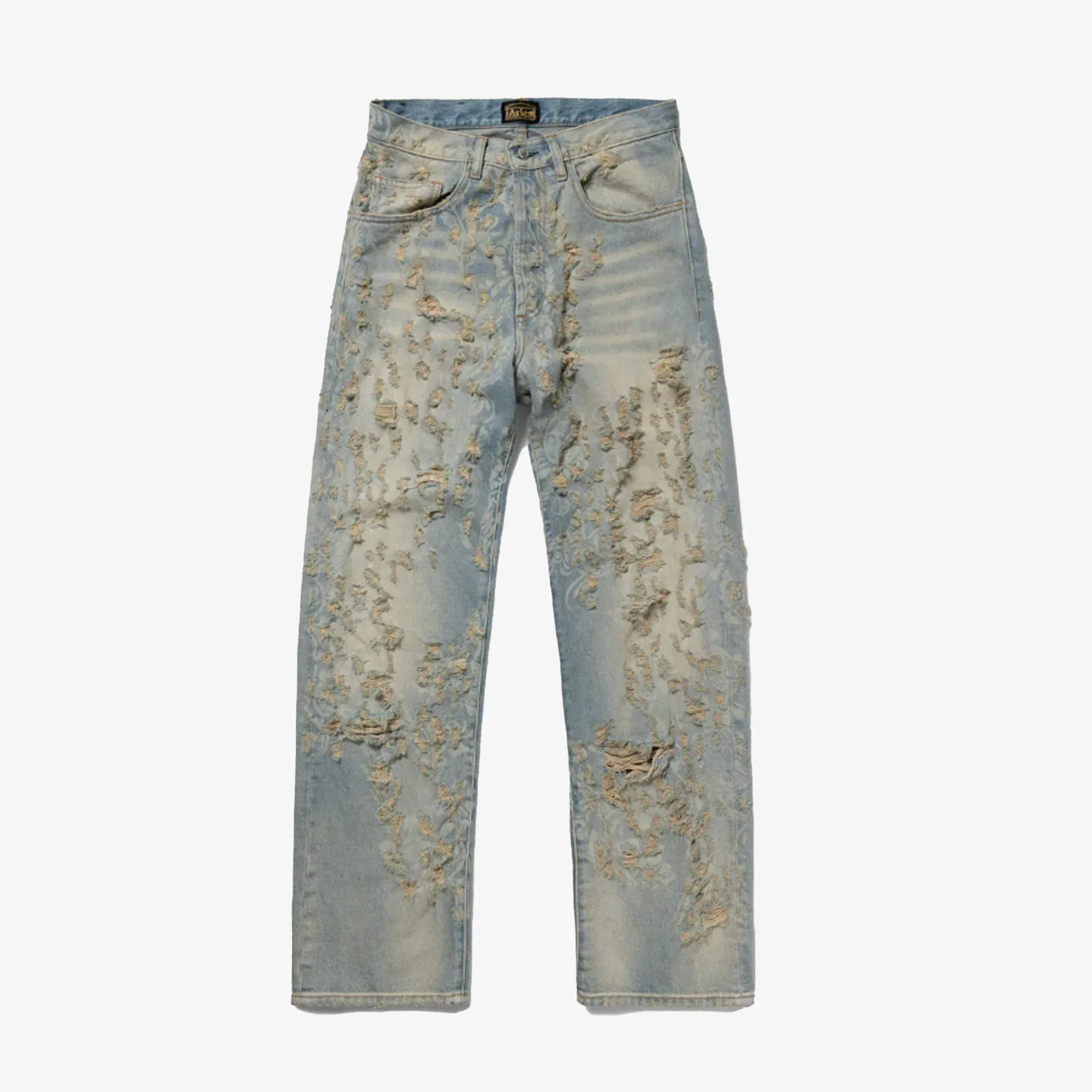 Aries DESTROYED LACE BATTEN JEANS { BLUE