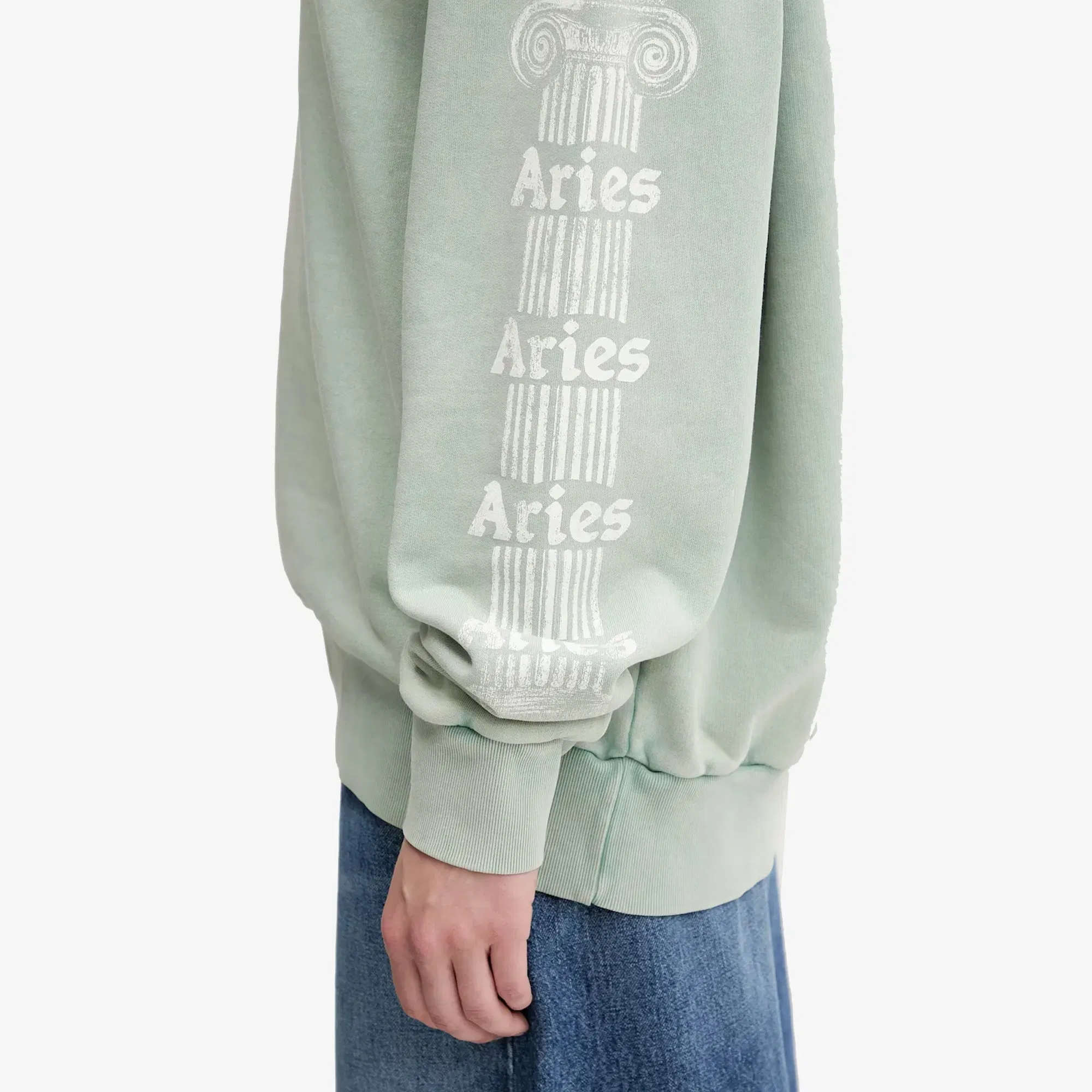 Aries AGED ANCIENT COLUMN HOODIE { GREEN