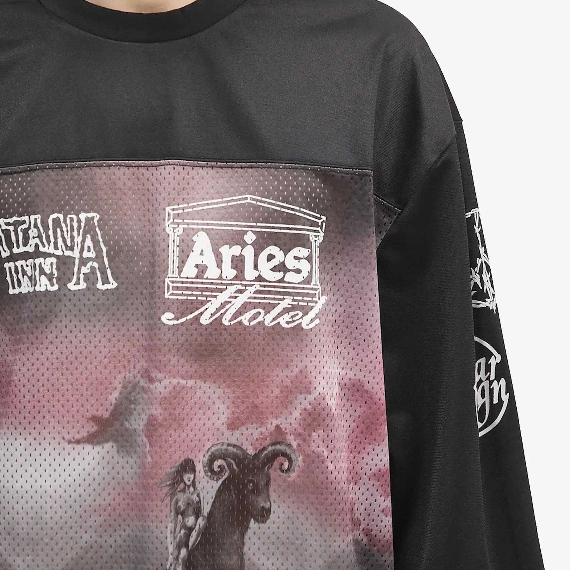 Aries RAMSCAPE AIRTEX 1S T-Shirt { BLACK/GREY