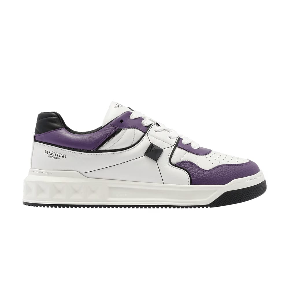 Valentino One Stud Low-Top White Purple Black