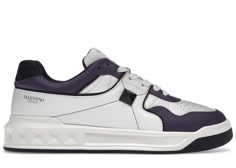 Valentino One Stud Low-Top White Purple Black