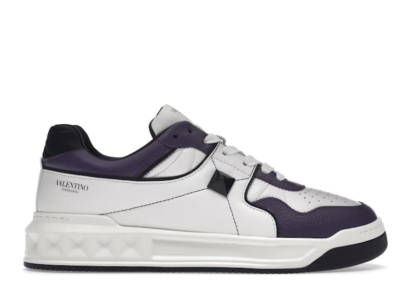 Valentino One Stud Low-Top White Purple Black