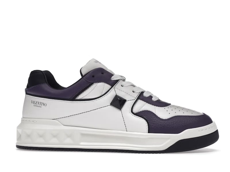 Valentino One Stud Low-Top White Purple Black