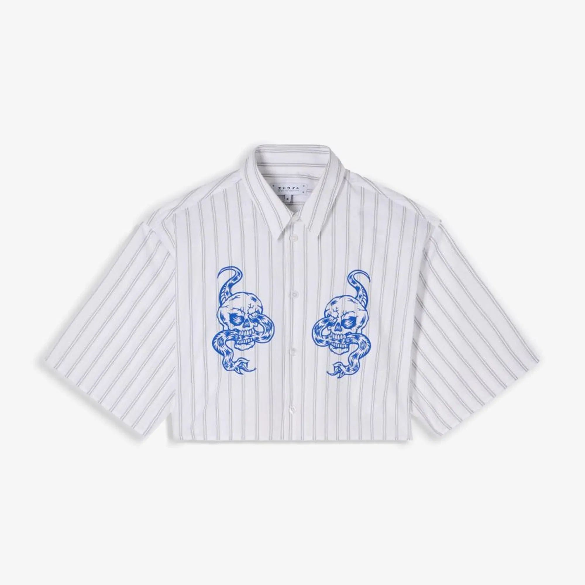 EDWIN W' ALIX SHIRT SS { GREY/WHITE