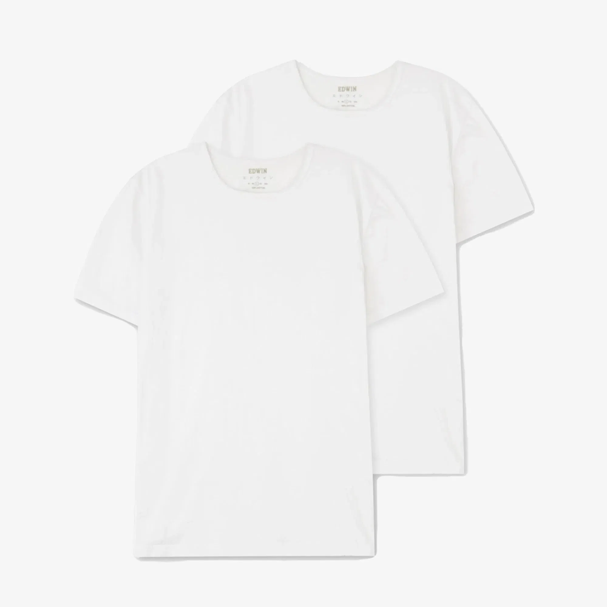 EDWIN DOUBLE PACK SS T-Shirt PACK OF 2 { WHITE