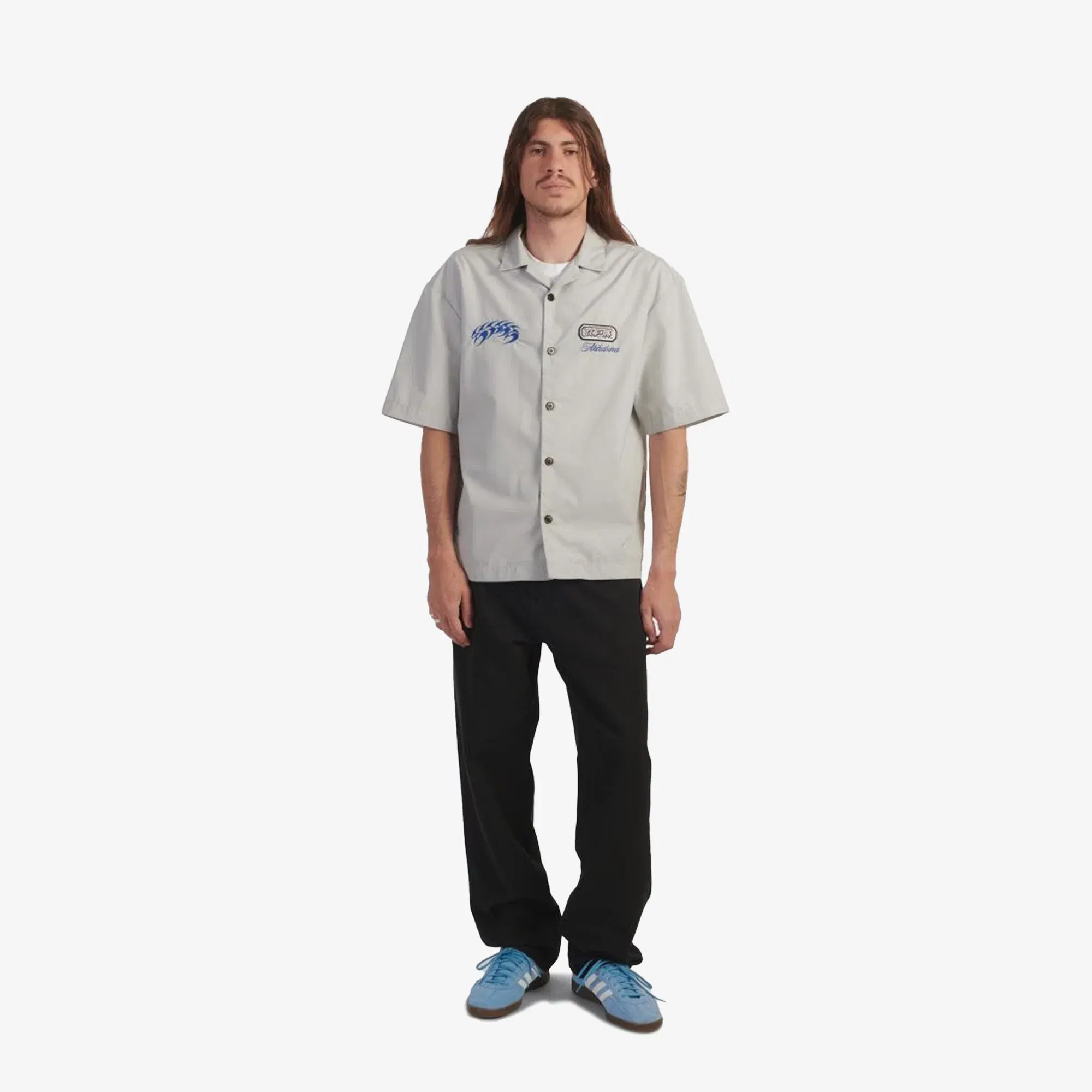 EDWIN STAFF UNIFORM SHIRT SS { PALE GREY