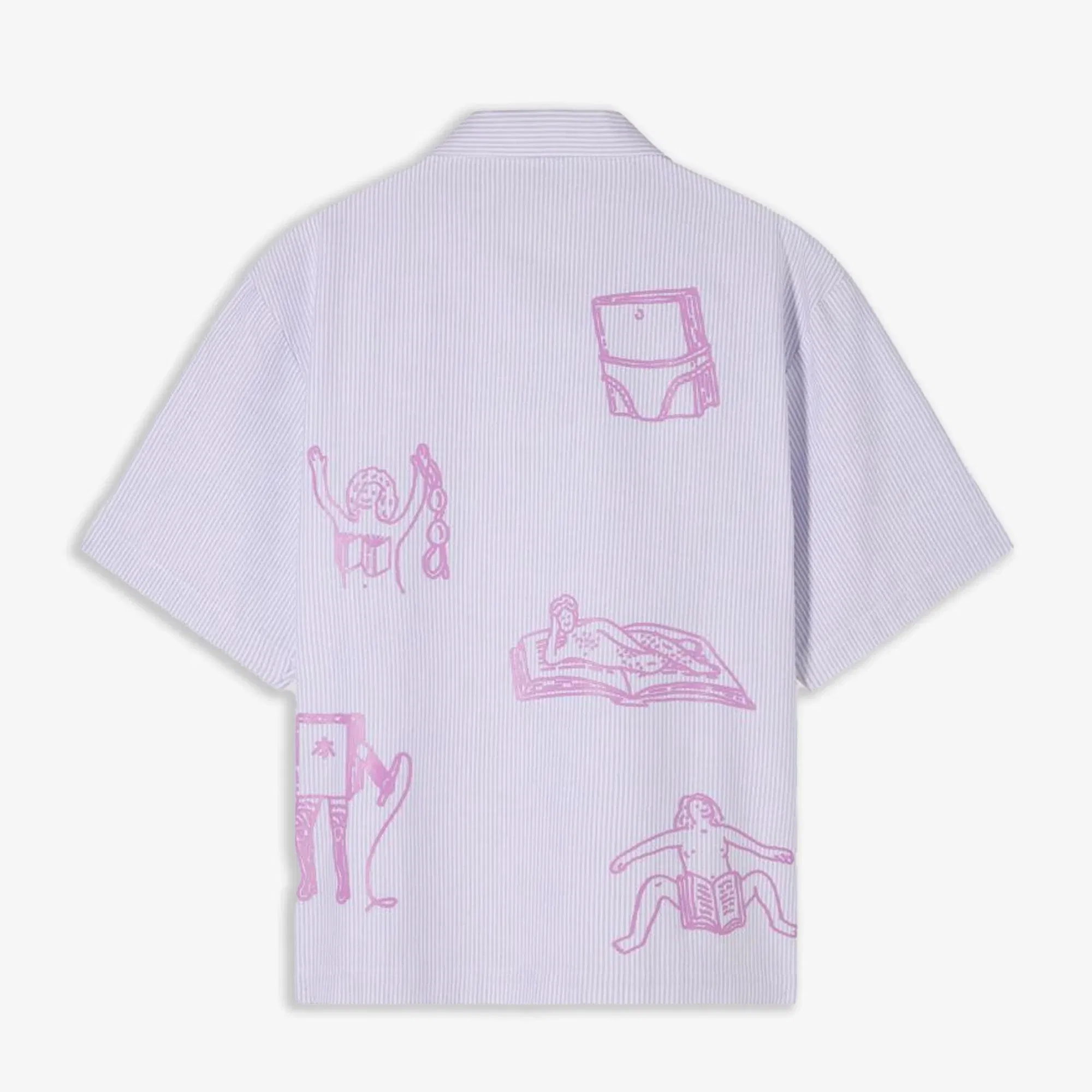 EDWIN EDWIN READER'S CLUB SHIRT SS { LILA WHITE