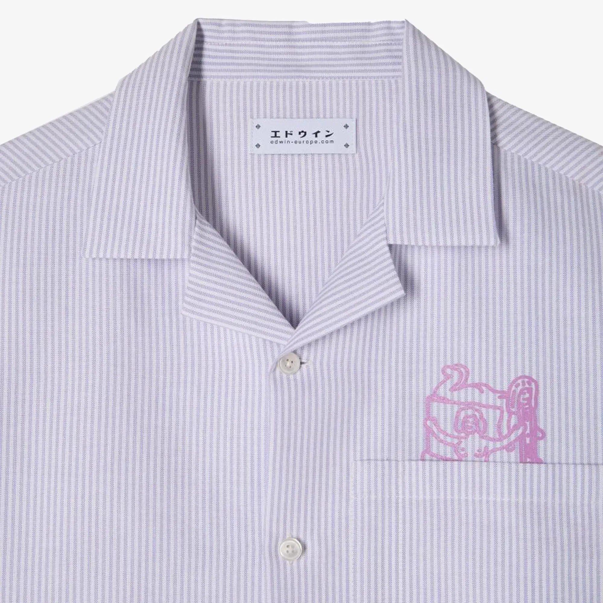 EDWIN EDWIN READER'S CLUB SHIRT SS { LILA WHITE