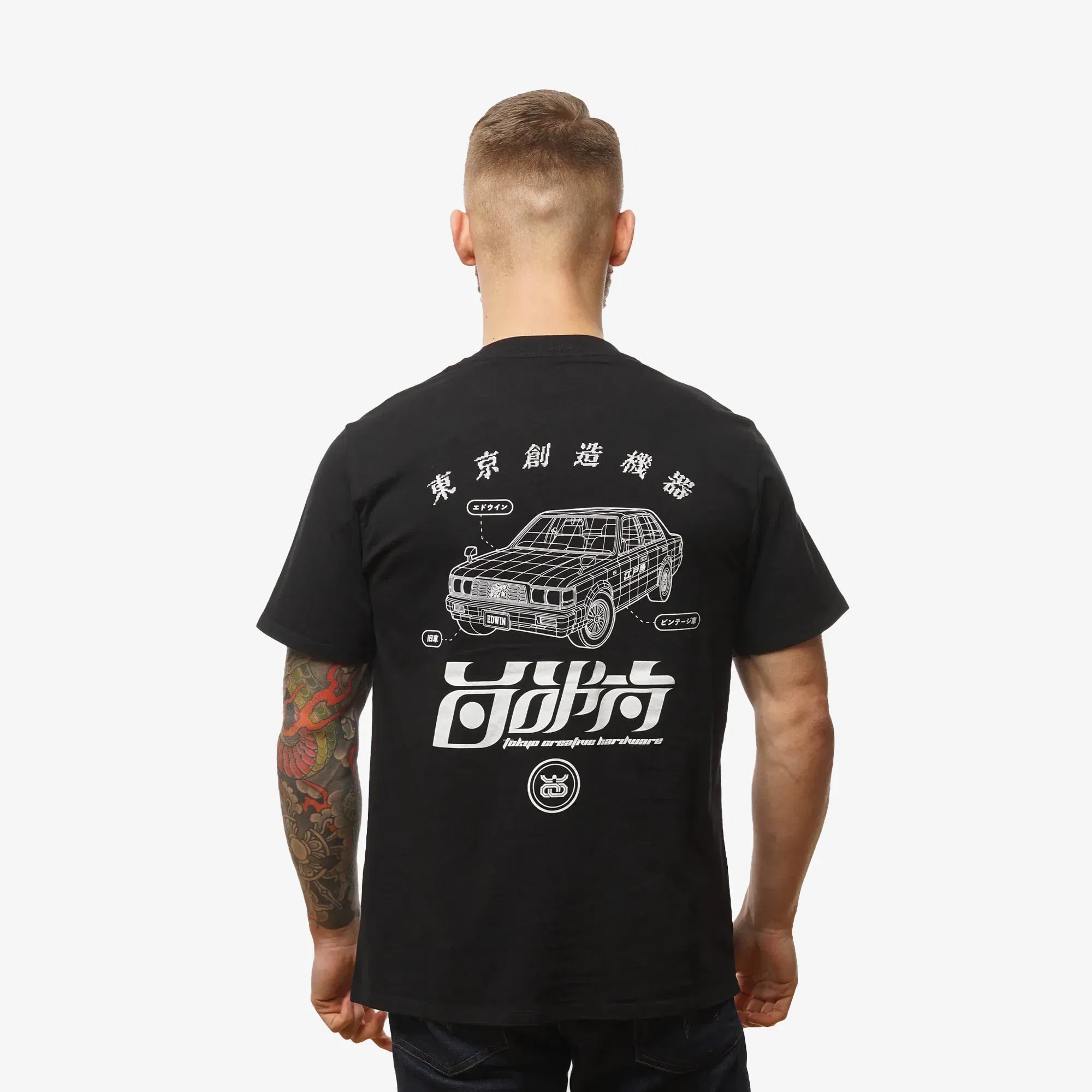 EDWIN STAFF T-SHIRT { BLACK/WHITE