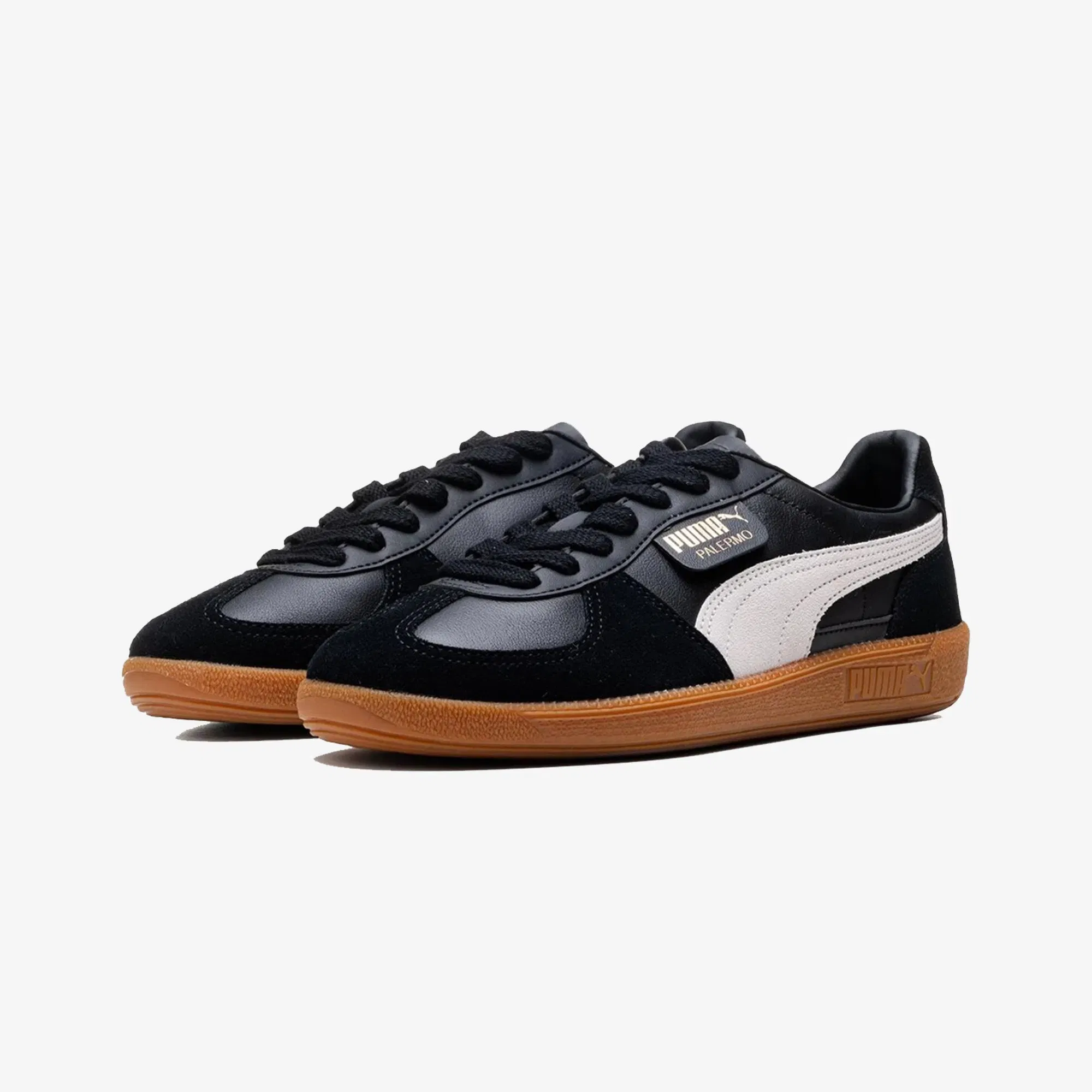 PUMA PALERMO LTH { PUMA BLACK\FEATHER GRAY-GUM