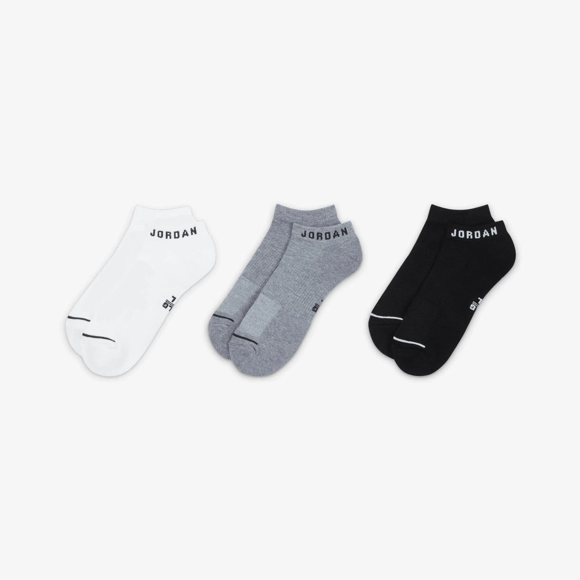 Jordan EVERYDAY NO-SHOW SOCKS (3 PAIRS) { WHITE/GREY/BLACK