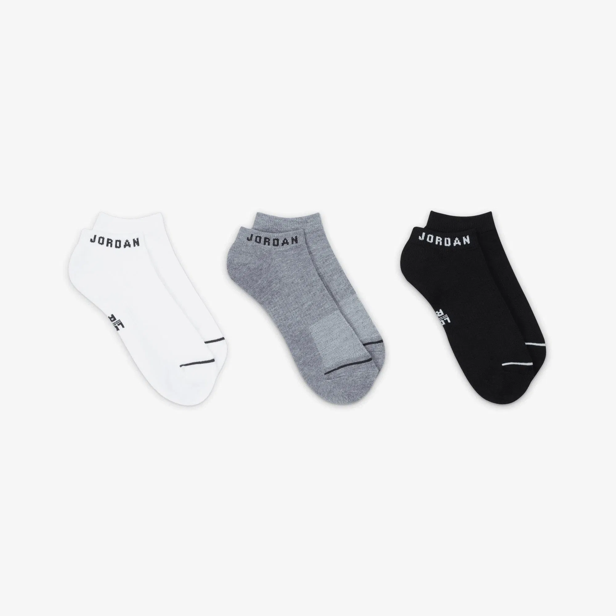 Jordan EVERYDAY NO-SHOW SOCKS (3 PAIRS) { WHITE/GREY/BLACK