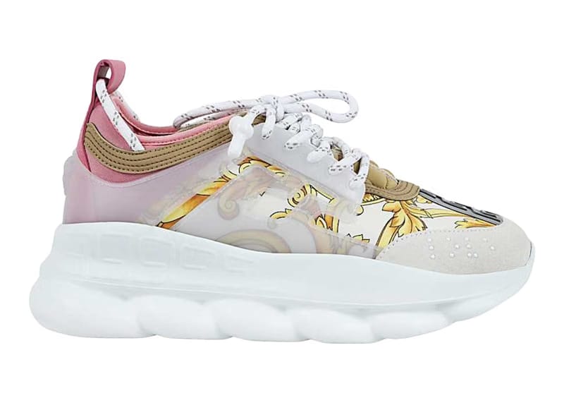 Versace Chain Reaction White Pink Yellow Barocco (Women's)